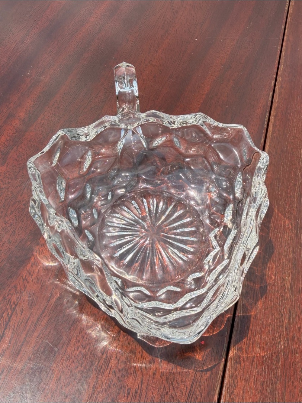 Vintage Fostoria Glass Handled Candy Dish - Jewelry dish